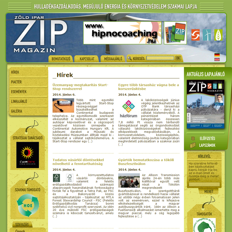 Zöld Ipar ZIP Magazin